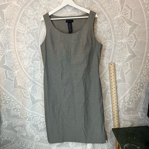 Context Gray Dress Work Dressy Elegant Professional 14 Comfortable Fitted EUC XL - Picture 8 of 9